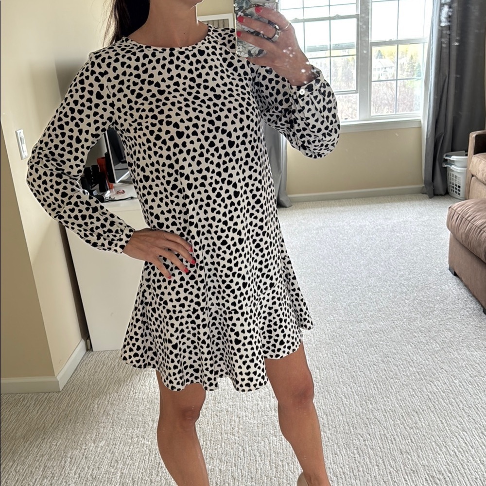 Stylish Black and White heart Dot Dress